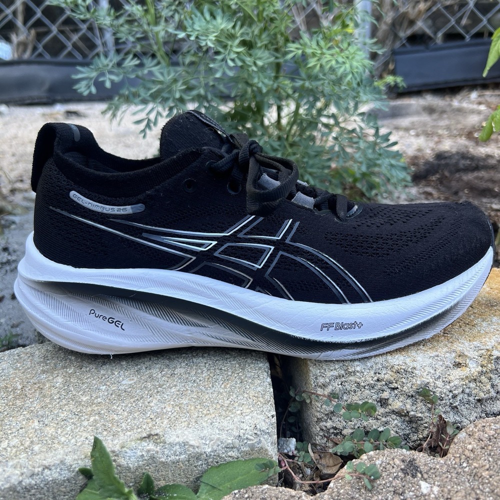 ASICS GEL Nimbus 26 Running Shoes Womens Size 7.5 Black Sneakers 1012B601